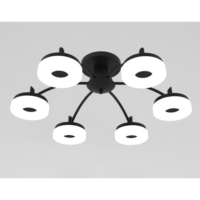 Люстра потолочная "Сияние лун 2" 6x8Вт LED черный 62,5x62,5x21см
