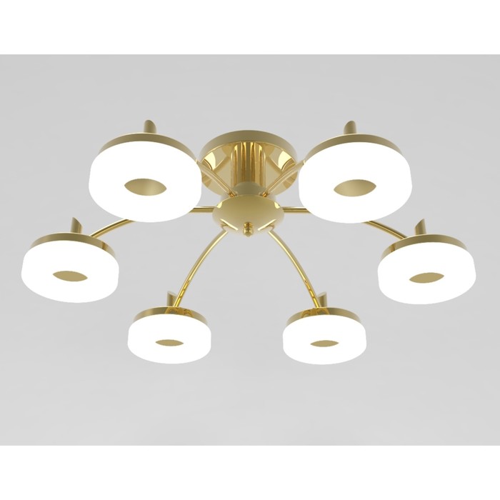 Люстра потолочная "Сияние лун 2" 6x8Вт LED золото 62,5x62,5x21см