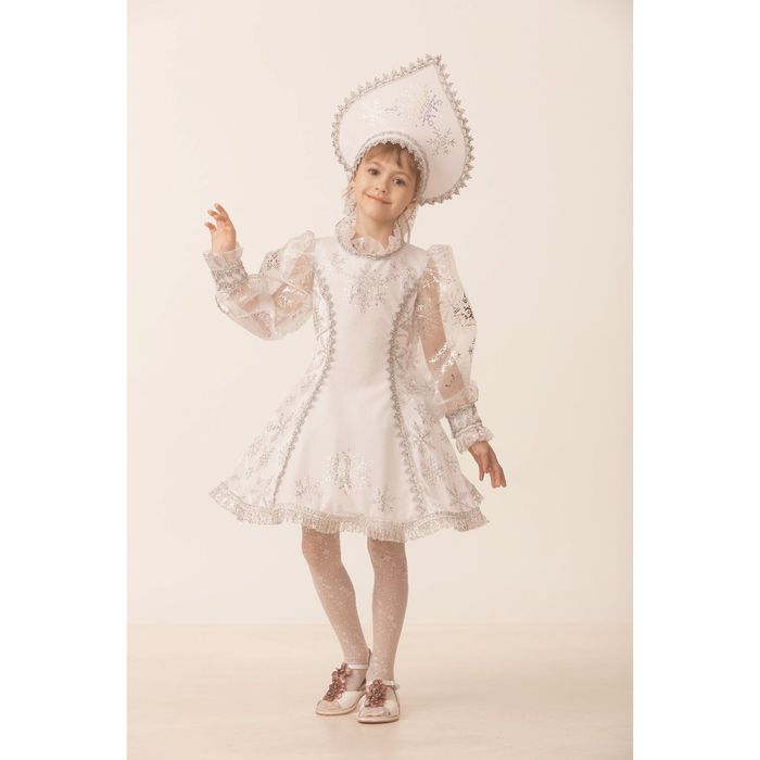 Карнавальный костюм "Снегурочка", велюр, размер 30 (5233)