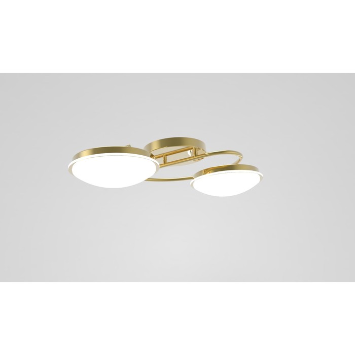 Люстра потолочная "Изгиб" 2x12Вт LED золото 48x26x23,5см