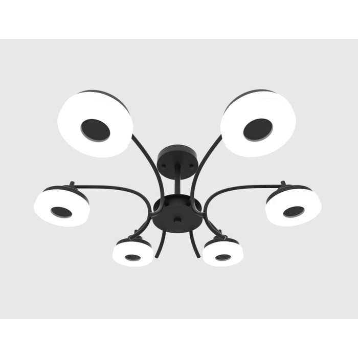Люстра потолочная "Сияние лун" 6x8Вт LED черный 70x70x25см