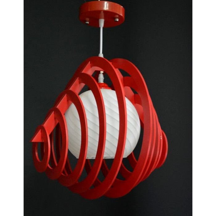 Люстра подвес "Космик" 1x40Вт E27 красный 37x37x60см
