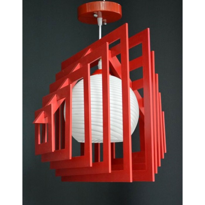 Люстра подвес "Корабль" 1x40Вт E27 красный 38x38x60см