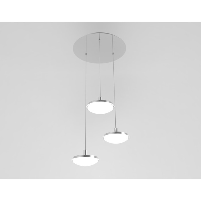 Люстра подвес "Барник 3" 3x12Вт LED хром 39x39x128см