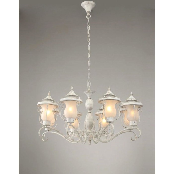 Люстра подвесная "Власа" 8x40Вт E14 белый, золото 80x80x110см