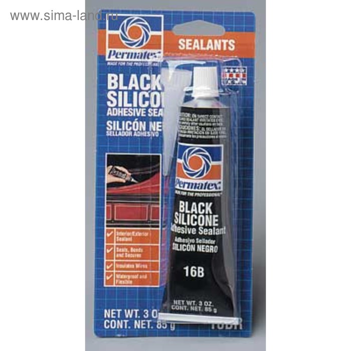 Клей - Герметик Рermatex RTV, силиконовый, черный, тюбик, 85 г