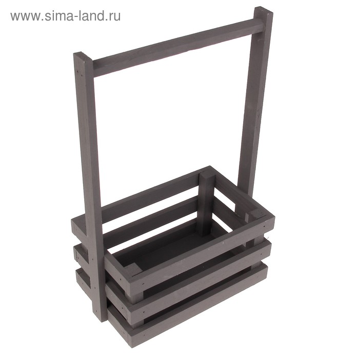 

Кашпо деревянное 20×13×34 см "Classic", трёхреечное, с ручкой, серый тёмный Дарим Красиво