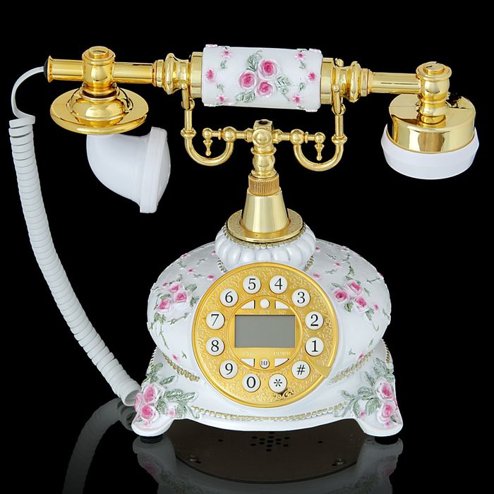 Ретро-телефон "Цветочные мотивы"