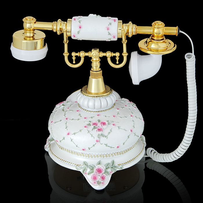 Ретро-телефон "Цветочные мотивы"