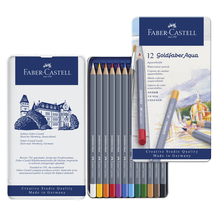 Карандаши художеств цветные акварельные Faber-Castell Goldfaber Aqua 12цв, м.к. 114612