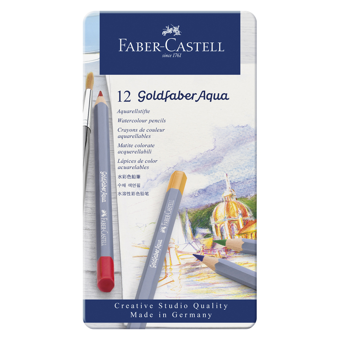 Карандаши художеств цветные акварельные Faber-Castell Goldfaber Aqua 12цв, м.к. 114612