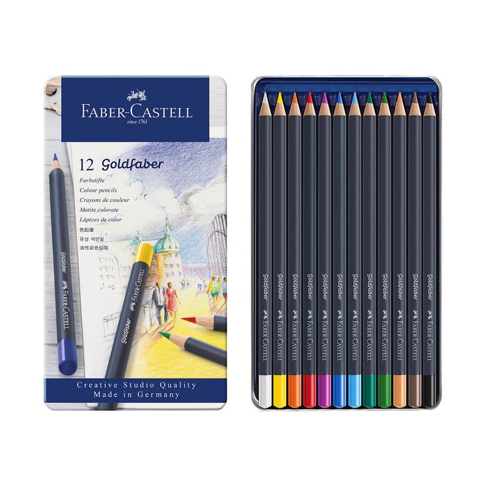Карандаши художественные Faber-Castell 12 цветов, в металлической коробке карандаши художественные набор faber castell polychromos® 60 цветов в металлической коробке