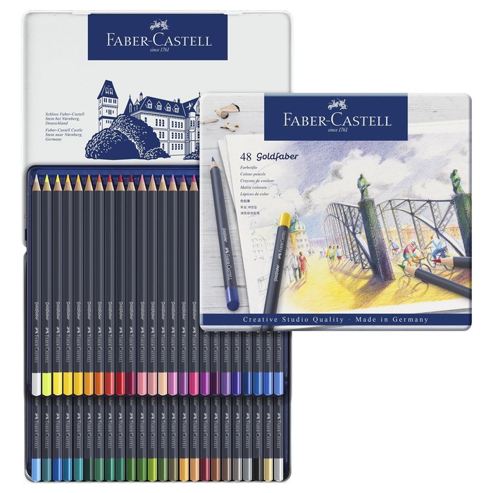 Карандаши художественные Faber-Castell 48 цветов, в металлической коробке карандаши художественные набор faber castell polychromos® 60 цветов в металлической коробке