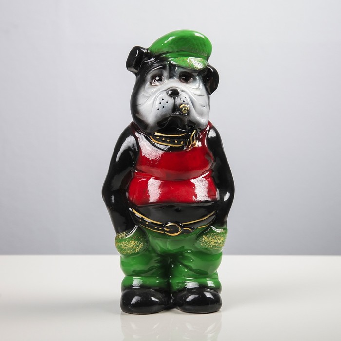 Копилка "Собака Бульдог Фраер", глянец, чёрный