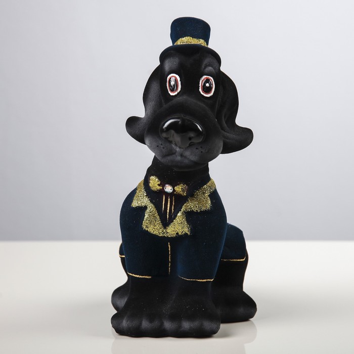 Копилка "Собака Аристократ", флок