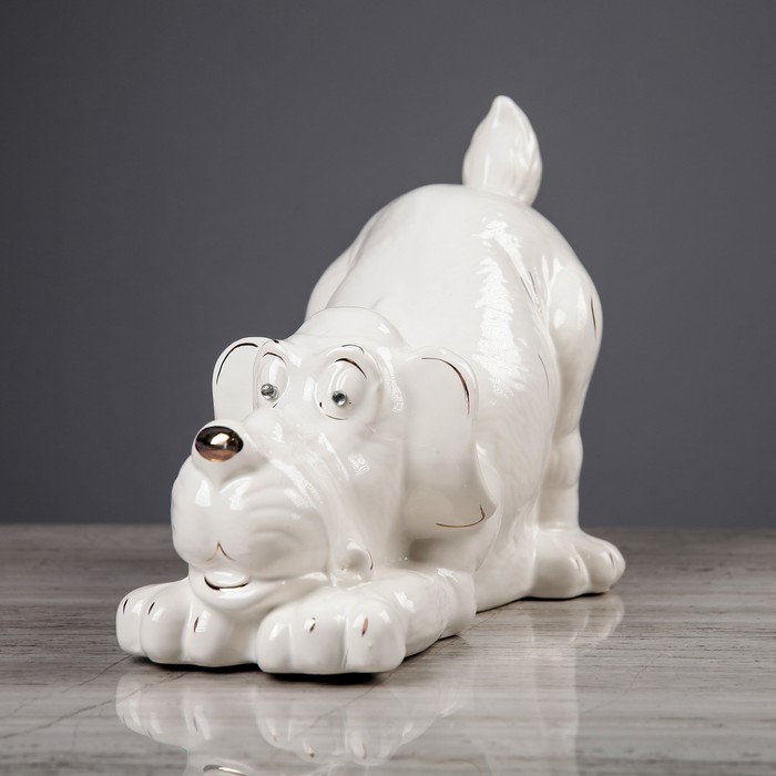 Копилка "Собака Ричард", глянец, белый