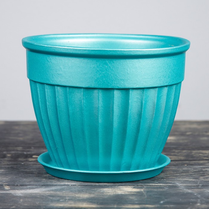 Набор кашпо 4 шт.: "Ромашка" бирюза 3л/2л/1л/0,5л