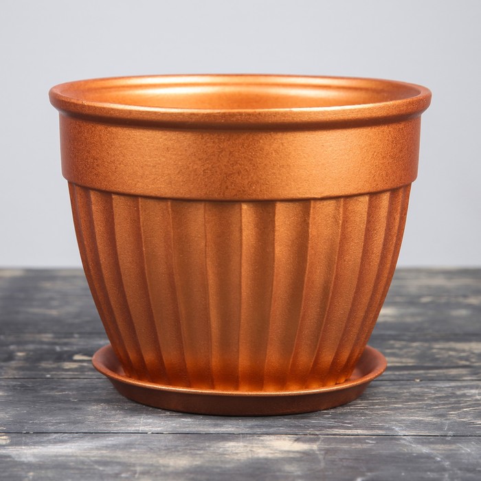 Набор кашпо 4 шт.: "Ромашка" медь 3л/2л/1л/0,5л