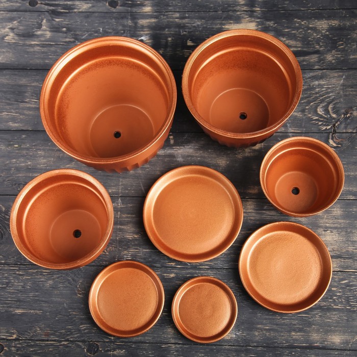 Набор кашпо 4 шт.: "Ромашка" медь 3л/2л/1л/0,5л