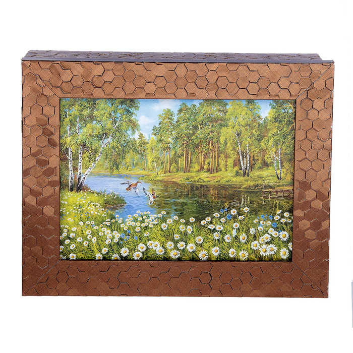 Ключница "Утки на пруду" багет  18х23х5 см