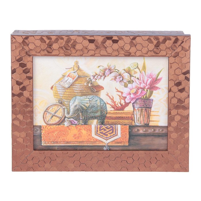 Ключница "Натюрморт со слоном" багет 18х23х5 см