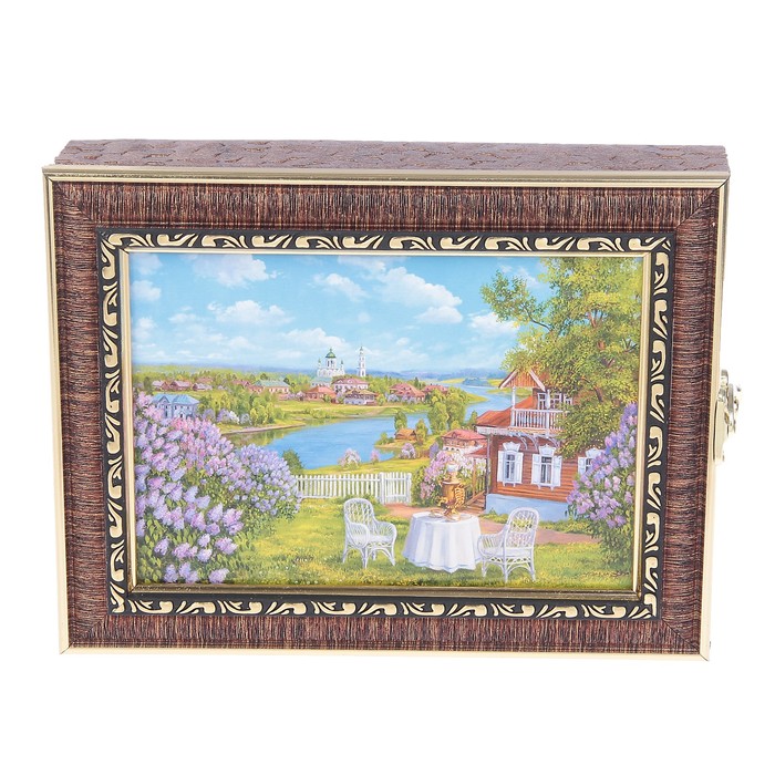 Ключница  "Домик у реки" багет  18х23х5 см