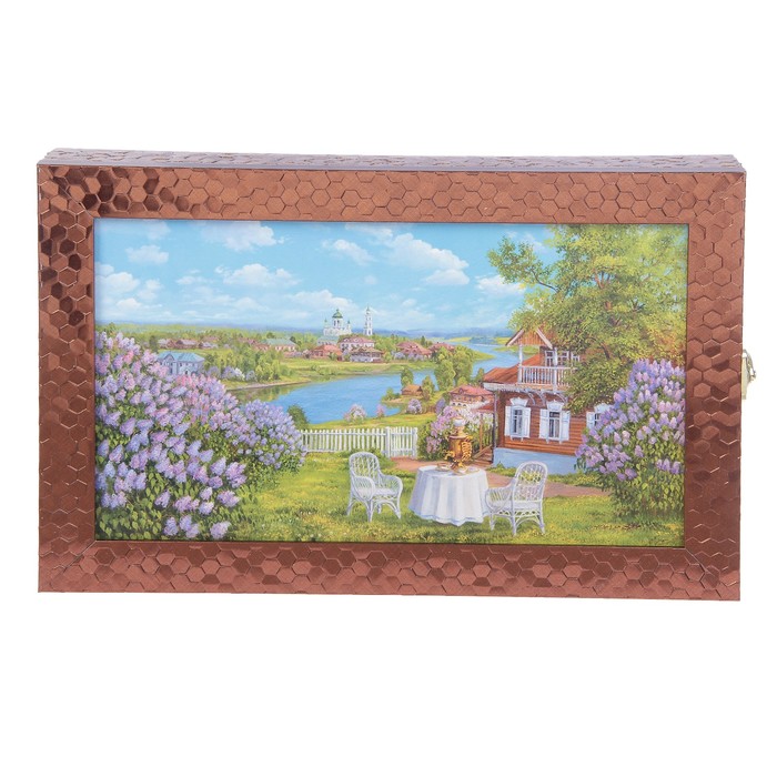 Ключница  "Домик у реки" багет 23х35х5 см