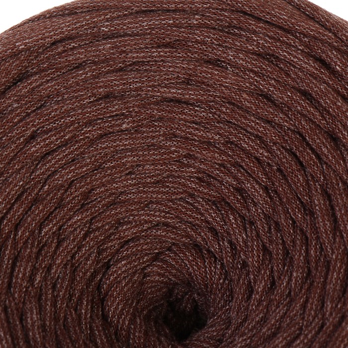 Пряжа трикотажная широкая 50м/160гр, ширина нити 7-9 мм  (коричнев. меланж)