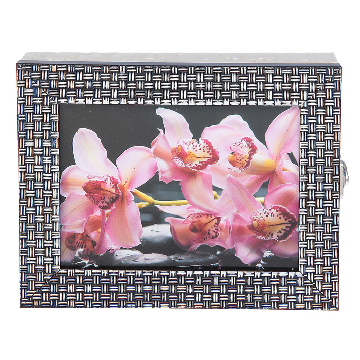 Ключница  "Розовые цветы" багет 18х23х5 см