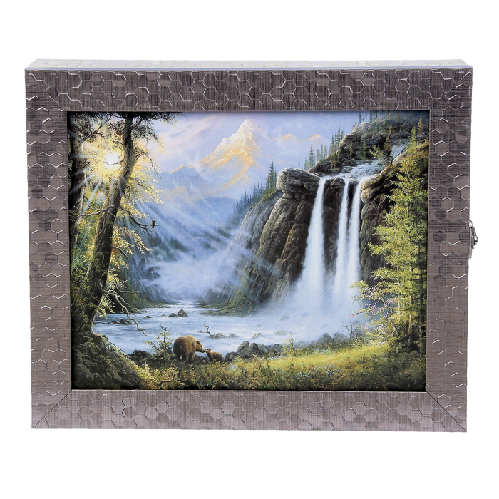 Ключница "Водопад в горах" багет  25х30х5 см