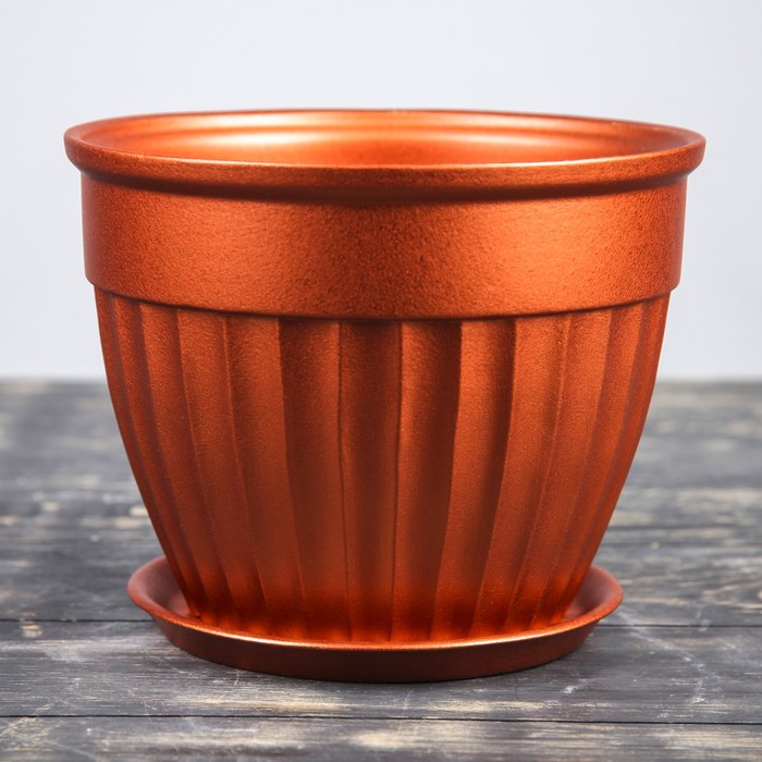 Набор кашпо 4 шт.: "Ромашка" бронза 3л/2л/1л/0,5л