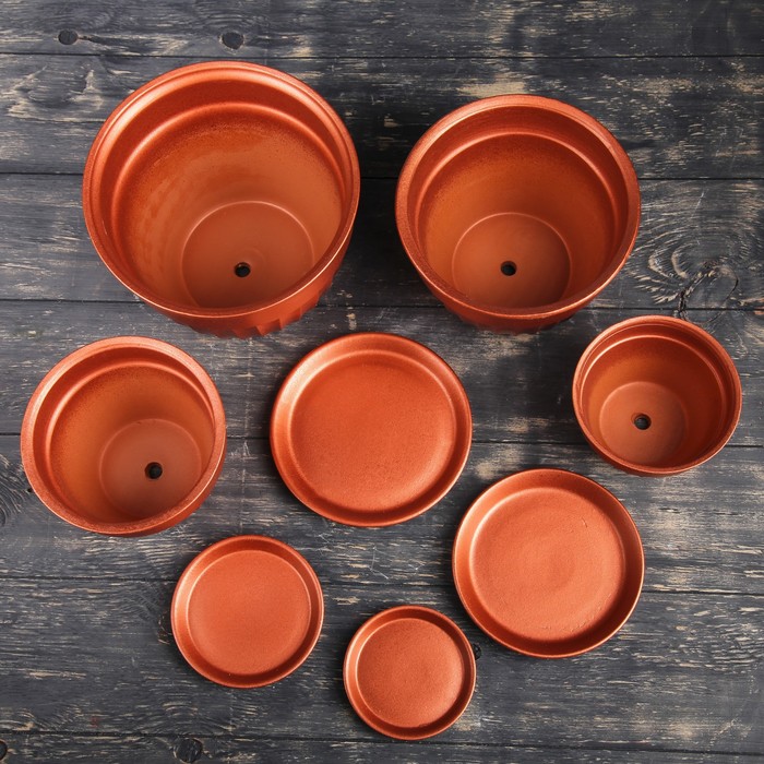 Набор кашпо 4 шт.: "Ромашка" бронза 3л/2л/1л/0,5л