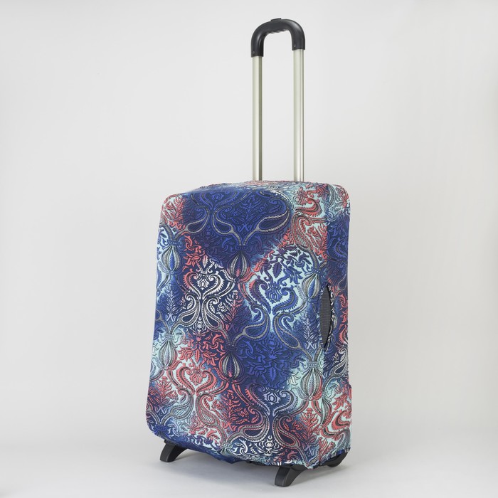 Чехол для чемодана 20", цвет синий/узоры