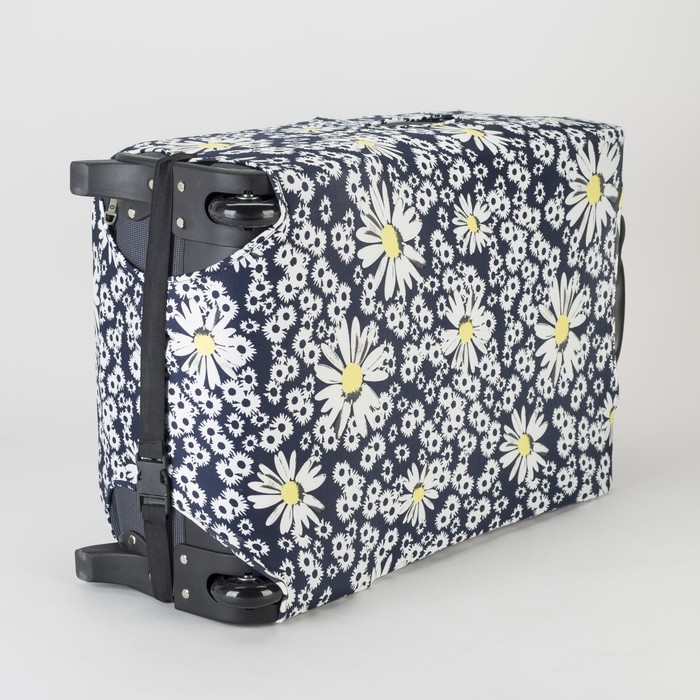 Чехол для чемодана 20" «Ромашки», цвет синий
