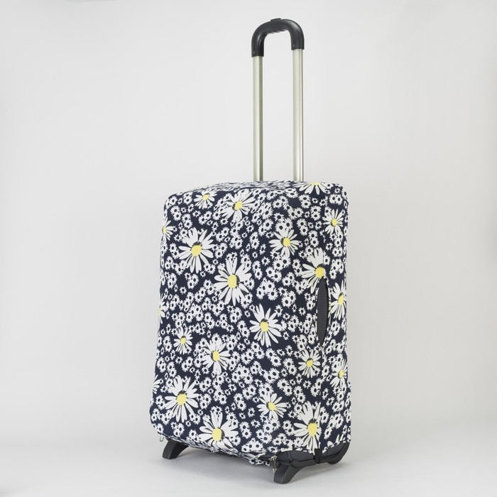 Чехол для чемодана 24" «Ромашки», цвет синий