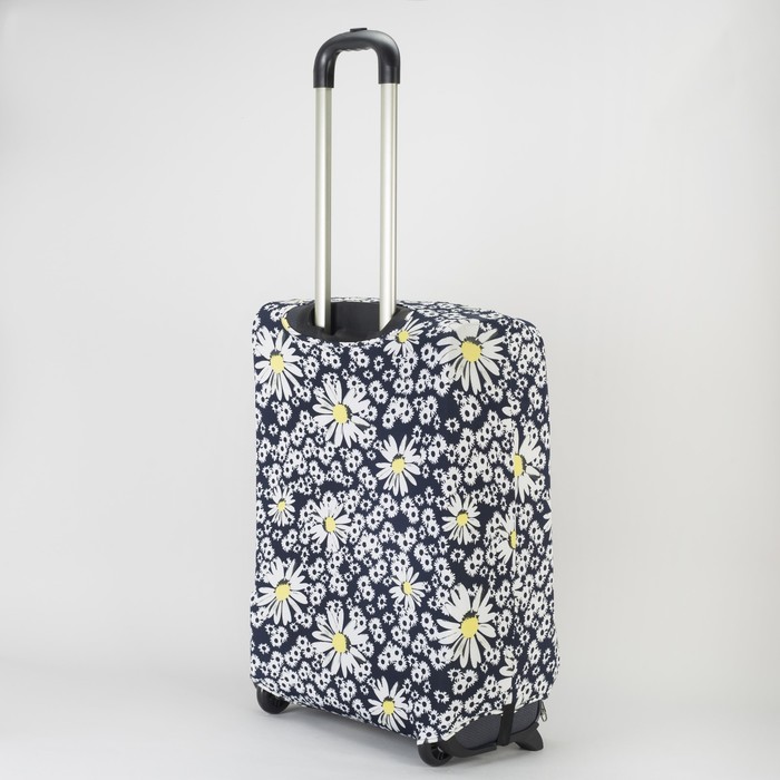 Чехол для чемодана 24" «Ромашки», цвет синий
