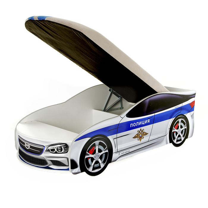 Кровать-машина "Форсаж", полиция, с подсветкой фар