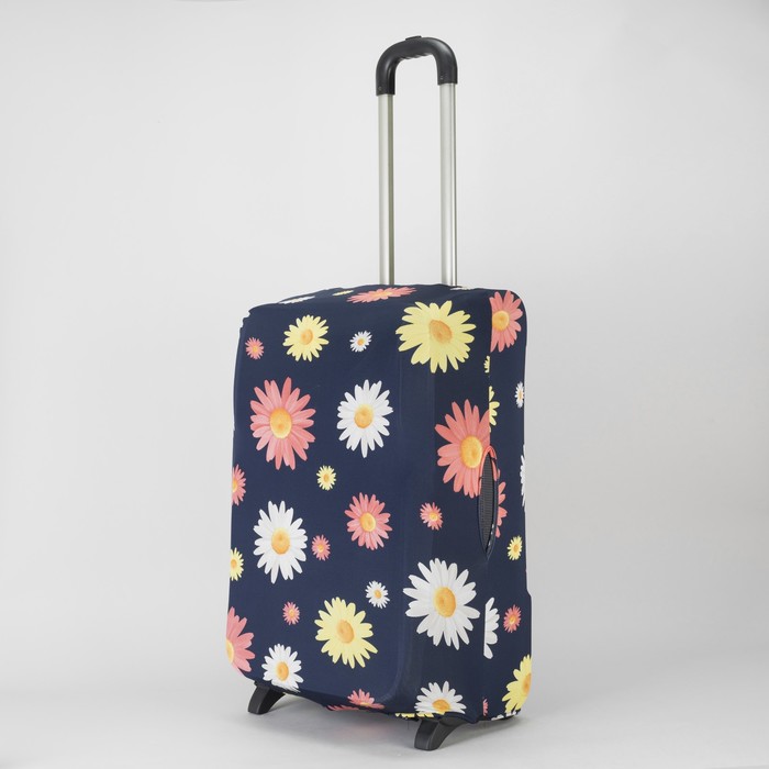 Чехол для чемодана 20" «Цветы», цвет синий