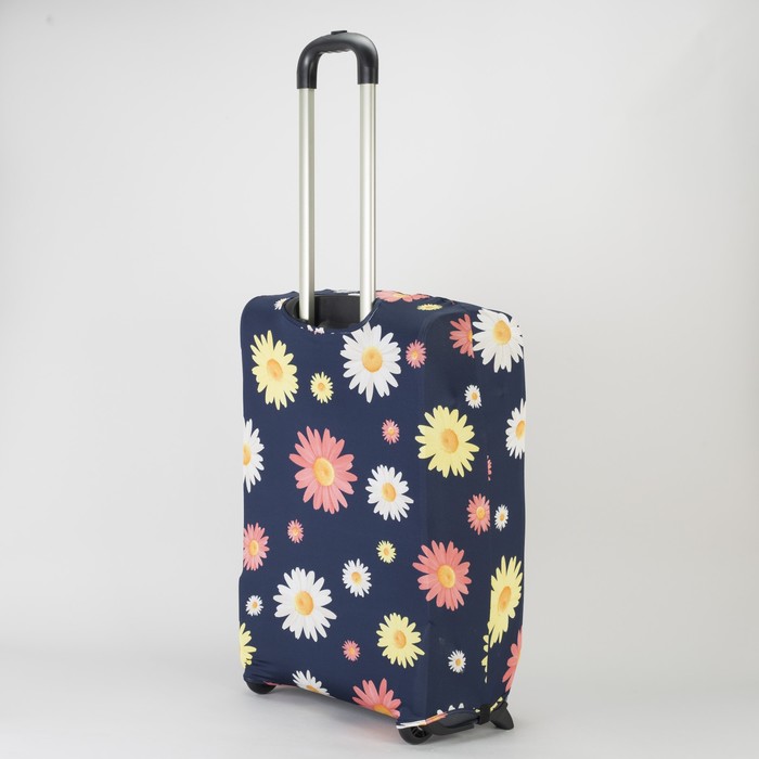 Чехол для чемодана 20" «Цветы», цвет синий