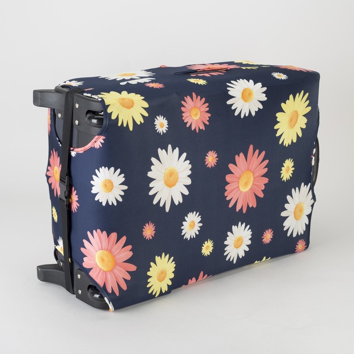 Чехол для чемодана 20" «Цветы», цвет синий
