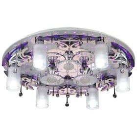 

Люстра "Ариадна" 6+3x60+5Вт E27+LED хром, белый 75x75x16см