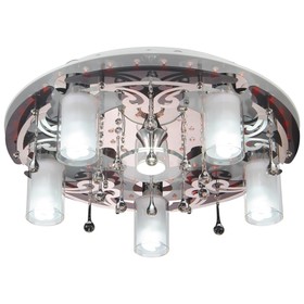 

Люстра "Ариадна" 5+1x60+5Вт E27+LED хром, белый 60x60x16см