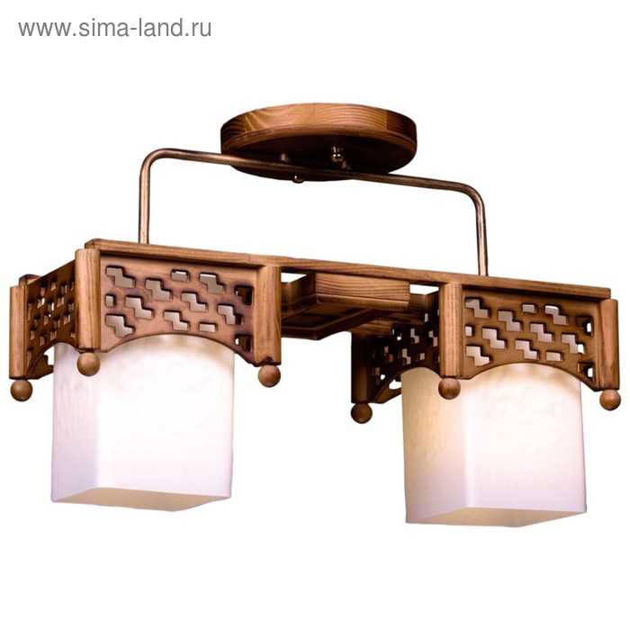 

Люстра «Розэбель», 2x60Вт E27, жженый дуб 51x18x35 см
