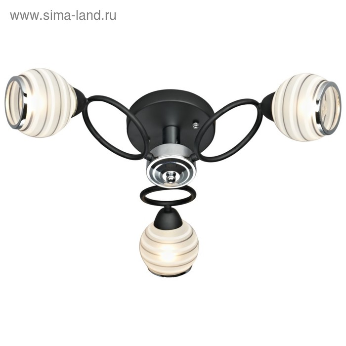 

Люстра "Фиделия" 3x40Вт E14 хром, черный 52x52x15см