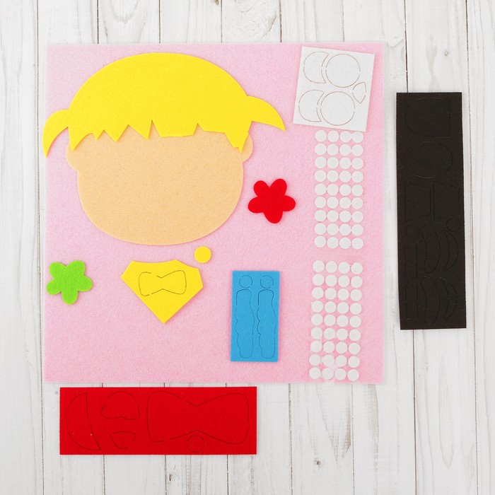 Развивающий коврик - создай лицо "Девчушка" из фетра