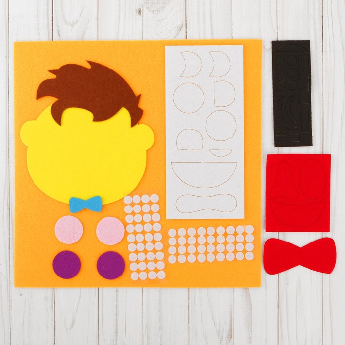 Развивающий коврик - создай лицо "Мальчишка" из фетра