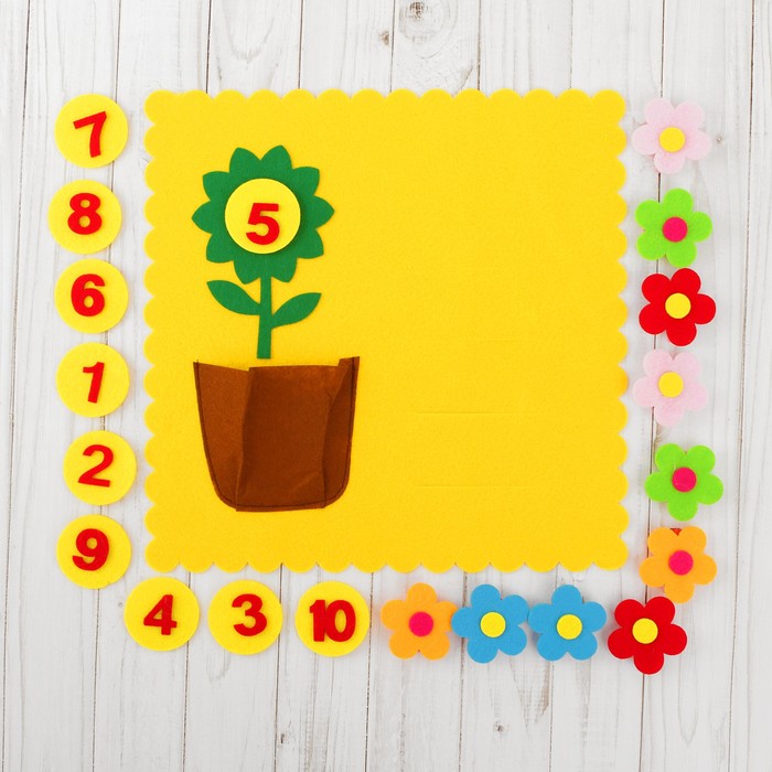 Развивающий коврик учим цифры "Букет" из фетра