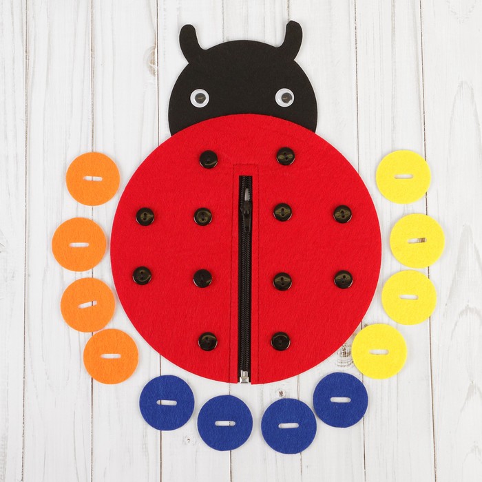 Бизиборд "Божья коровка" из фетра