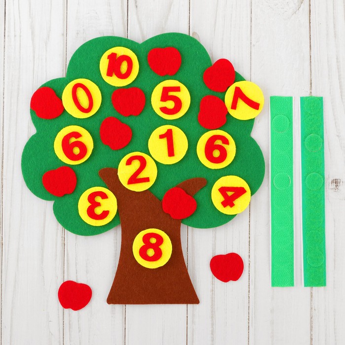 Развивающий коврик учим цифры "Дерево" из фетра