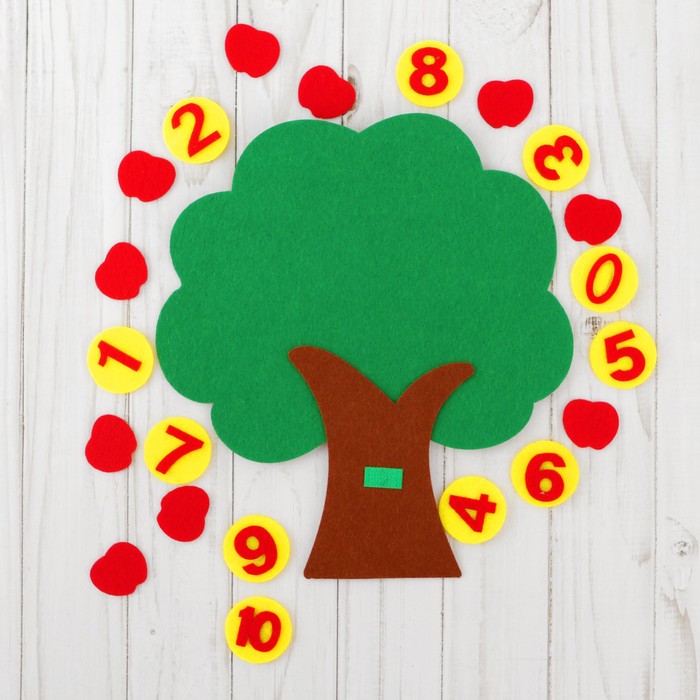 Развивающий коврик учим цифры "Дерево" из фетра